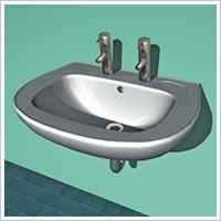 Cloakroom Basin 2 Tap Hole