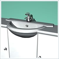 Semi-Recessed Basin 1 Tap Hole