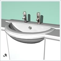 Semi-Recessed Basin 2 Tap Hole